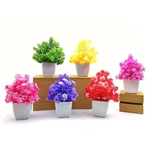 Pack of 5 Mini Plant Artificial Decoration Piece with pot