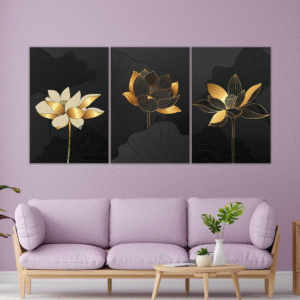 3 pcs Set of floral painting