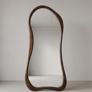 Organic Wave Full Length Floor Mirror - Walnut Wood Frame 20% off