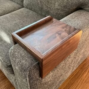 Wooden Sofa Armrest Tray - Walnut Finish 20% off