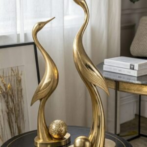 Golden Crane Bird Sculpture Set - Luxury Decor 20% off